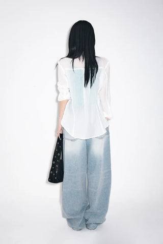 Rounded wide jeans