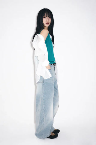Rounded wide jeans