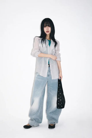 Rounded wide jeans