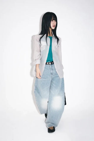 Rounded wide jeans