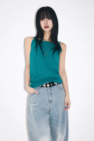 Rounded wide jeans