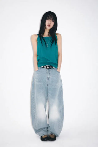 Rounded wide jeans