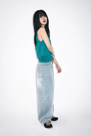 Rounded wide jeans