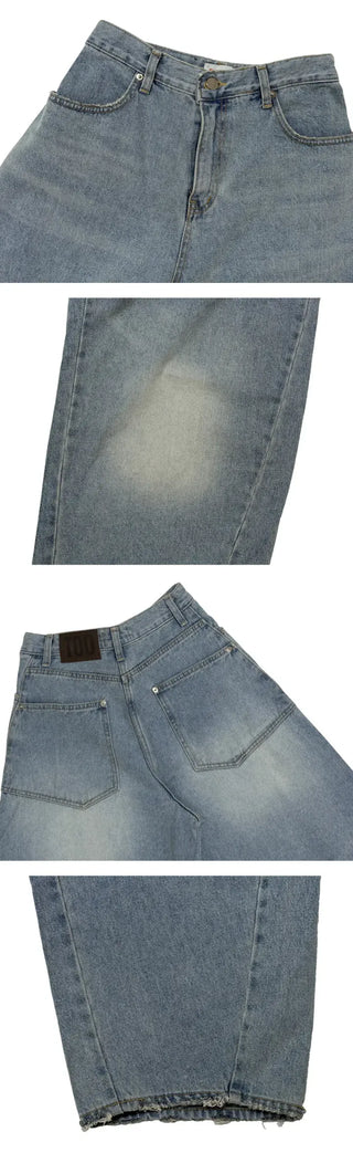 Rounded wide jeans