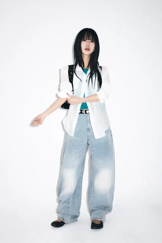 Rounded wide jeans