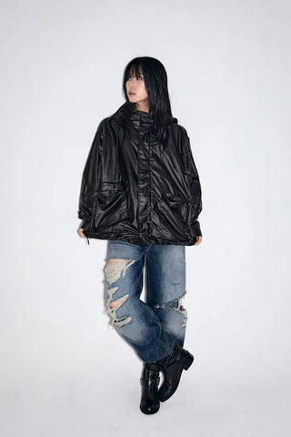 Cut Damage Wide Jeans