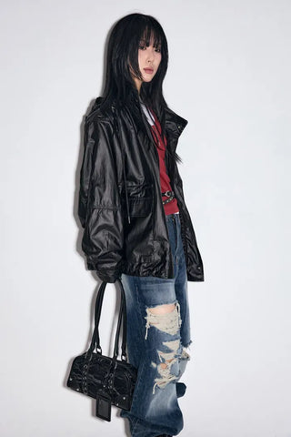 Cut Damage Wide Jeans