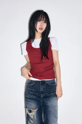 Cut Damage Wide Jeans