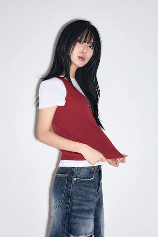 Cut Damage Wide Jeans
