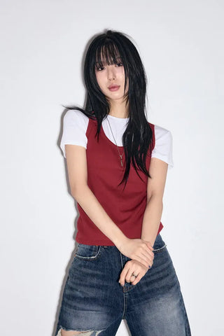Cut Damage Wide Jeans