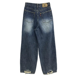 Cut Damage Wide Jeans