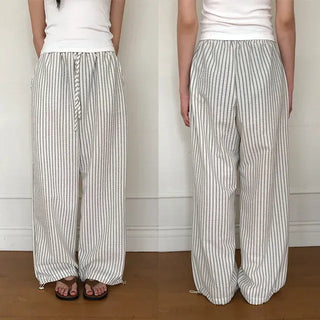 Seersucker Billed Elastic Waist Pants
