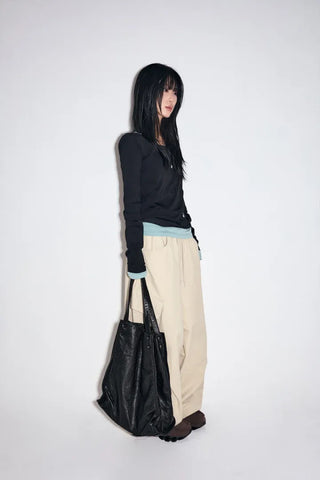 Garter Diagonal Cargo Pants