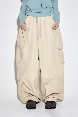 Garter Diagonal Cargo Pants