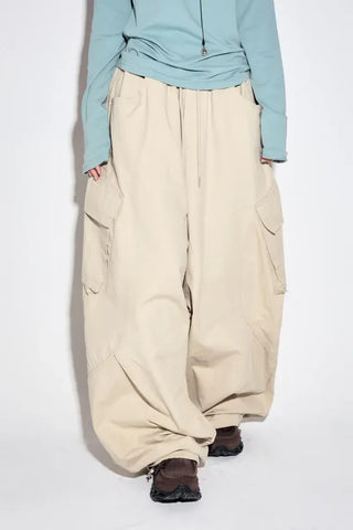 Garter Diagonal Cargo Pants