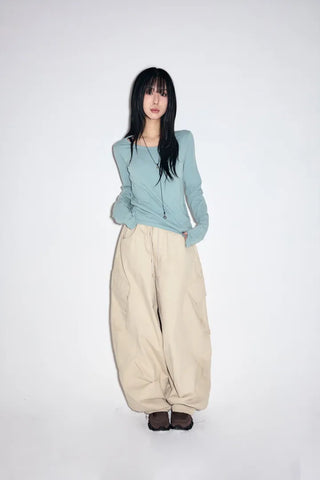 Garter Diagonal Cargo Pants