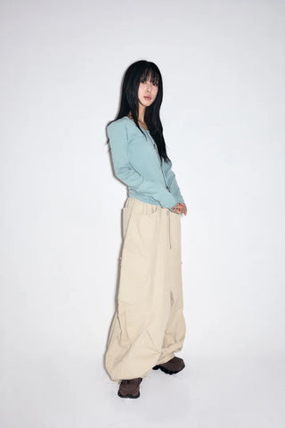 Garter Diagonal Cargo Pants