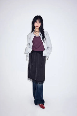 Ring Ring Lace Midi Skirt