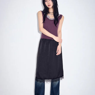 Ring Ring Lace Midi Skirt