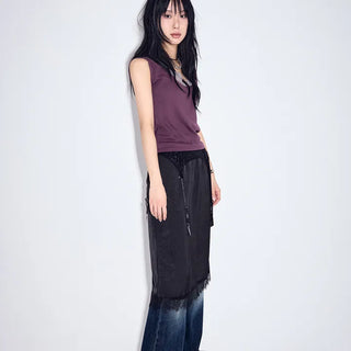 Ring Ring Lace Midi Skirt