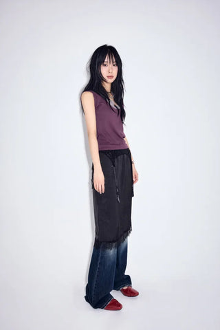 Ring Ring Lace Midi Skirt