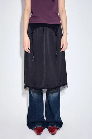 Ring Ring Lace Midi Skirt