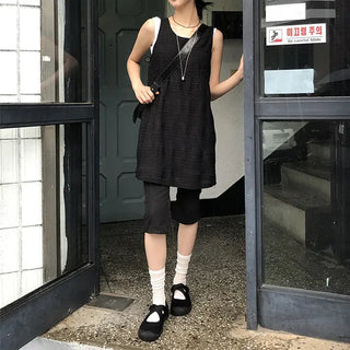 Cut-out Stretch Capri Cotton Pants