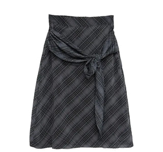 Nutty Check Wrap Skirt
