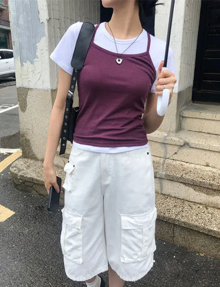 Multi-pocket Cargo Bermuda Pants