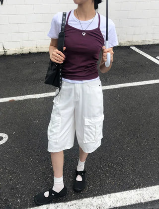 Multi-pocket Cargo Bermuda Pants