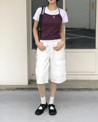 Multi-pocket Cargo Bermuda Pants