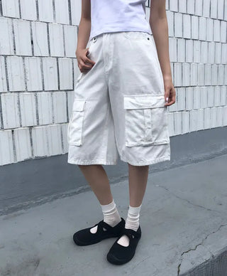 Multi-pocket Cargo Bermuda Pants