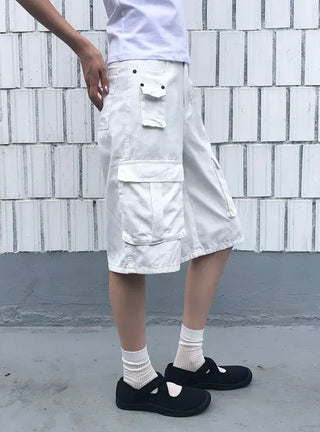 Multi-pocket Cargo Bermuda Pants