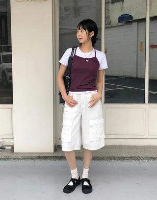 Multi-pocket Cargo Bermuda Pants