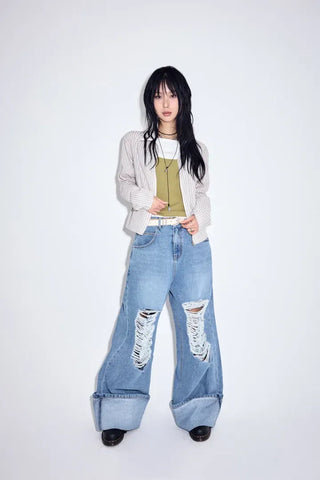 Ditto Roll-up Wide Jeans