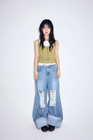 Ditto Roll-up Wide Jeans