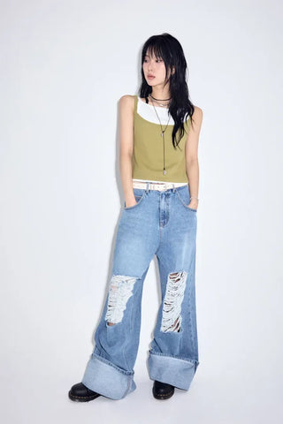 Ditto Roll-up Wide Jeans