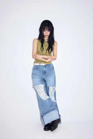 Ditto Roll-up Wide Jeans