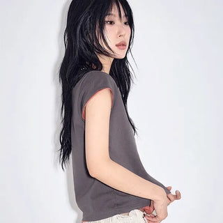 Marron Round Half Tee