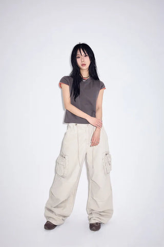 Marron Round Half Tee