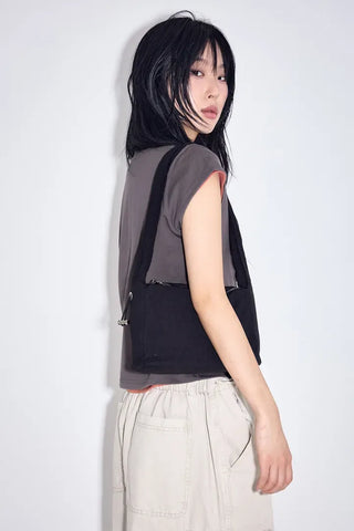 Marron Round Half Tee