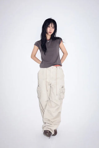 Marron Round Half Tee