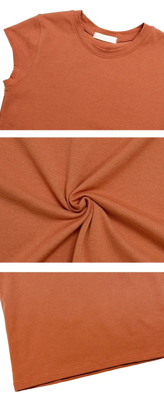 Marron Round Half Tee