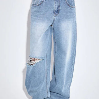 Obi folding wide jeans