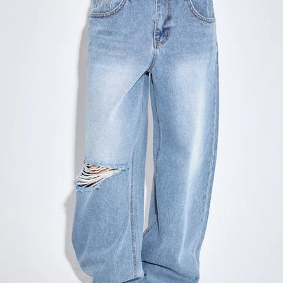 Obi folding wide jeans