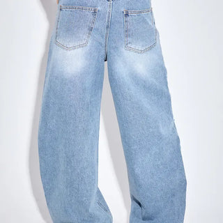 Obi folding wide jeans
