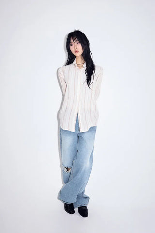Obi folding wide jeans
