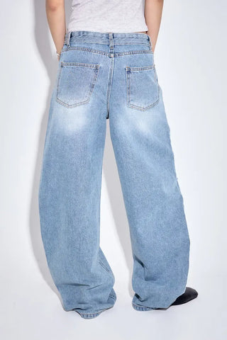 Obi folding wide jeans