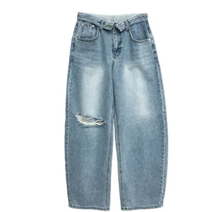 Obi folding wide jeans