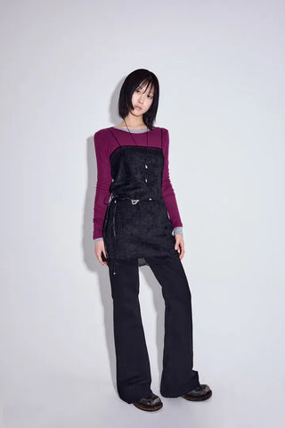Ribbed Cotton Flare Jeans